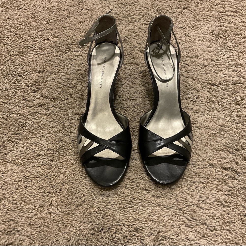 Dressy black heels with ankle straps